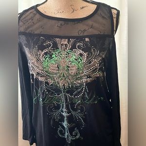 Harley Davidson sexy long sleeve T-shirt. XL with lots of bling.